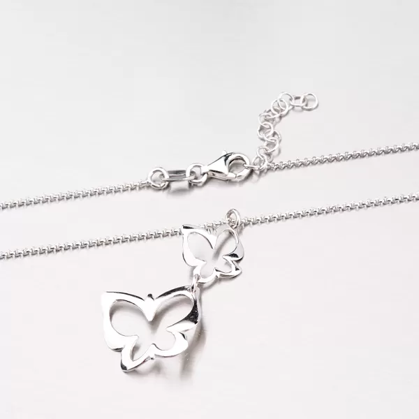 Stříbrný náhrdelník s motýli N1401574-0331-SLX