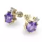 Dámské náušnice žluté zlato 585/1000 přírodní diamant 1.50 ct G/SI s ametysty 10858-ZL-AME
