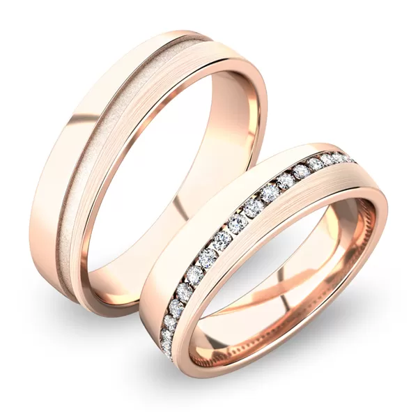 Snubní prsteny žluté zlato 585 zirkon 0.200 ct G/SI SP-61056