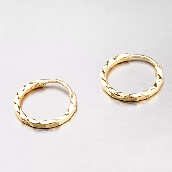 Kruhy gravírované - zlato 585 - 10 mm 12-251