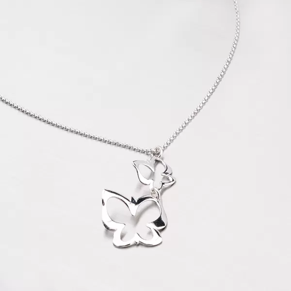 Stříbrný náhrdelník s motýli N1401574-0331-SLX