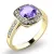 Dámský prsten žluté zlato 585/1000 přírodní diamant 0.75 ct G/SI ametyst a brilianty 10766-ZL-AME