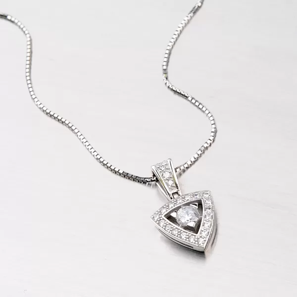 Přívěsek z bílého zlata se zirkony DZ1991B