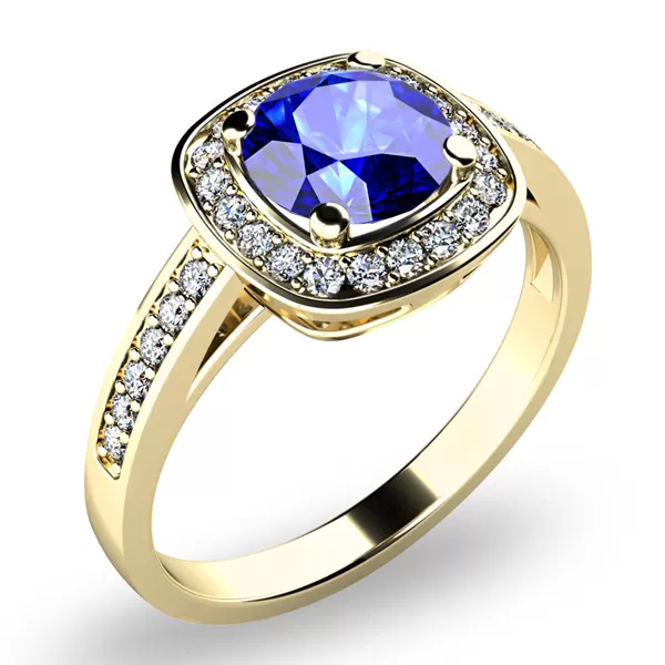 Dámský prsten s tanzanitem a brilianty 10766-B-TAN