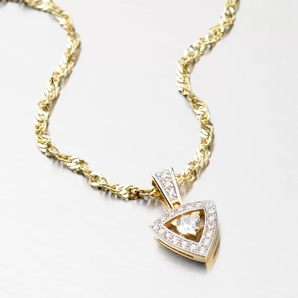 Přívěsek ze žlutého zlata se zirkony DZ1991ZL