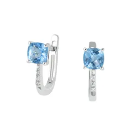 Dámské náušnice bílé zlato 585/1000 přírodní diamant 1.00 ct topaz GKW48527TPZ