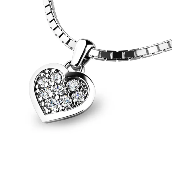 Zlaté srdce s brilianty 10877-B-DIA