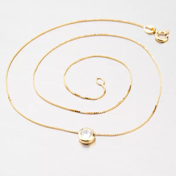 Zlacený náhrdelník se zirkonem N1400018-0871-SLX
