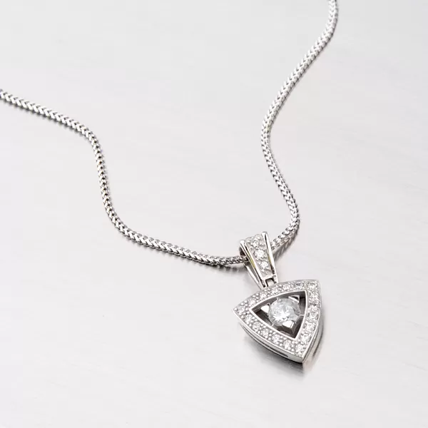 Přívěsek z bílého zlata se zirkony DZ1991B