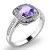 Dámský prsten bílé zlato 585/1000 přírodní diamant 0.75 ct G/SI ametyst a brilianty 10766-B-AME