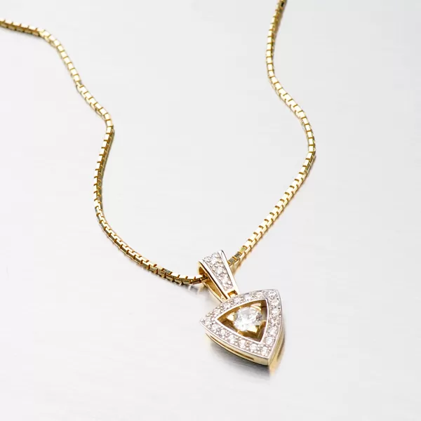 Přívěsek ze žlutého zlata se zirkony DZ1991ZL