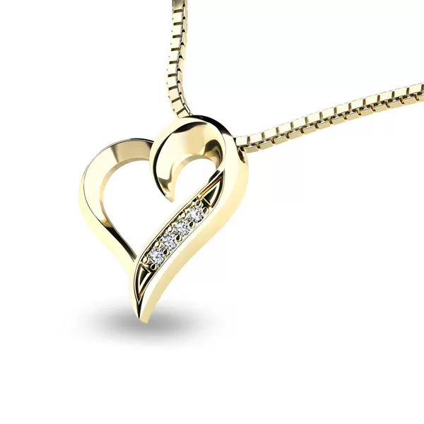 Diamantové srdce ze žlutého zlata 10873-ZL-DIA