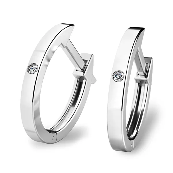 Dámské náušnice bílé zlato 585/1000 přírodní diamant 0.250 ct G/SI oválky s a granáty 10861-B-DIA-GRA