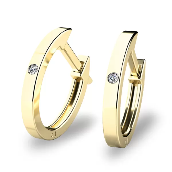 Zlaté oválky s diamanty 10861-ZL-DIA