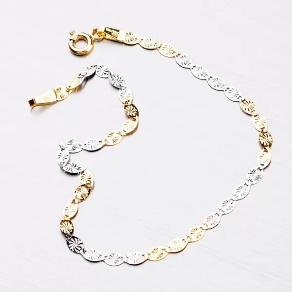 Dámský náramek zlato mix 585 kytičkami 44-1060