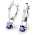 Dámské náušnice bílé zlato 585/1000 přírodní diamant 0.50 ct G/SI oválky s a safíry 10861-B-DIA-SAF