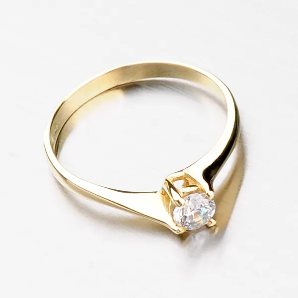 Zlatý prsten žluté zlato 585/1000 se zirkonem DZ1957ZL