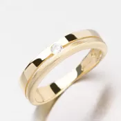 Prsten ze žlutého zlata se zirkonem DZ1710ZL