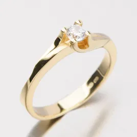 Dámský prsten žluté zlato 585/1000 zirkon DZ1854ZL