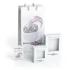 Stříbrné náušnice visací s krystaly Swarovski růžový půlkruh 31123.3 magic rose