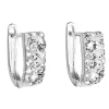 Stříbrné náušnice visací s krystaly Swarovski bílý půlkruh 31123.1