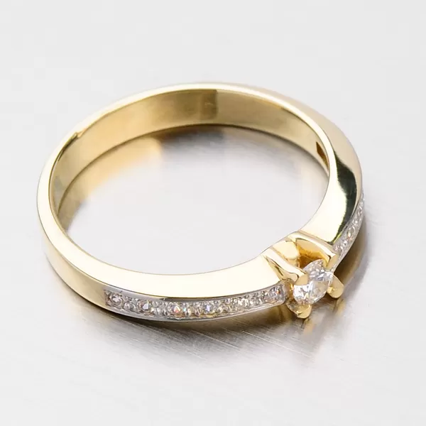 Zlatý prsten se zirkony DZ1917ZL