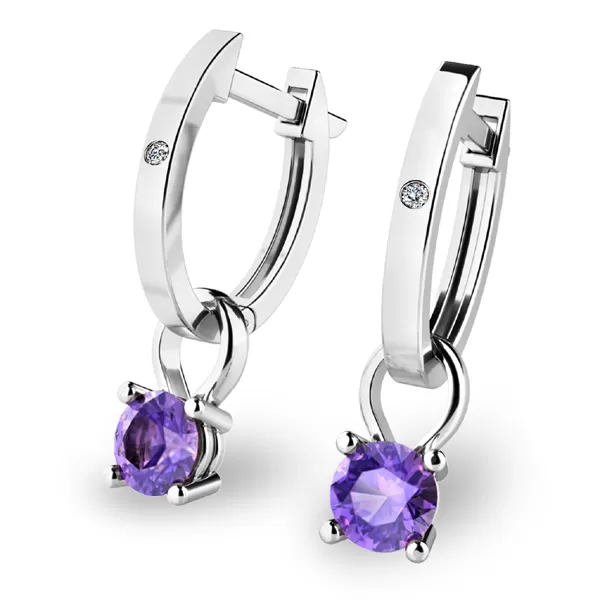Zlaté oválky s diamanty a tanzanity 10861-B-DIA-TAN