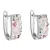 Stříbrné náušnice visací s krystaly Swarovski růžový půlkruh 31123.3 magic rose