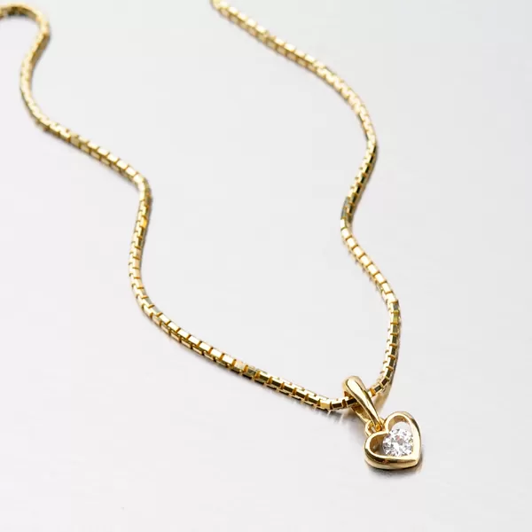 Dámský přívěsek žluté zlato 585 - srdíčko se zirkonem DZ1943ZL