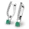 Dámské náušnice bílé zlato 585/1000 přírodní diamant 0.300 ct G/SI se smaragdy 10862-B-DIA-SMA