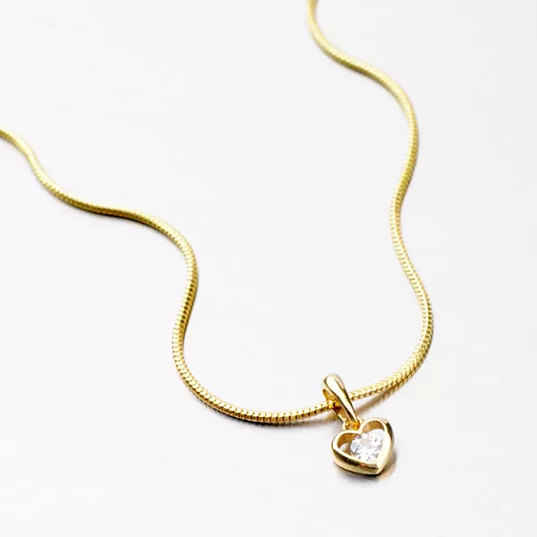 Dámský přívěsek žluté zlato 585 - srdíčko se zirkonem DZ1943ZL