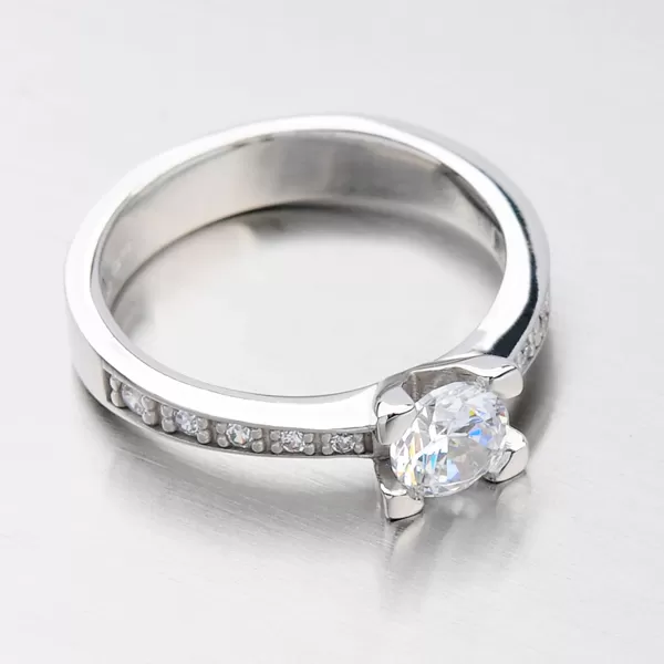 Dámský prsten ze zlata se zirkony DZ1961B