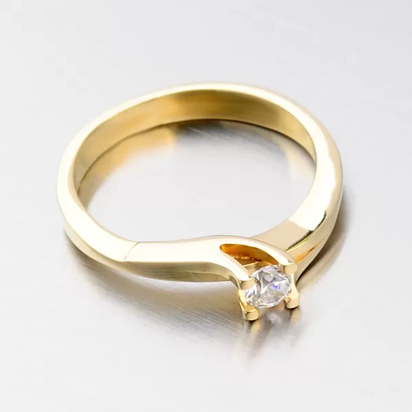 Dámský prsten žluté zlato 585/1000 zirkon DZ1854ZL