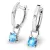 Dámské náušnice bílé zlato 585/1000 přírodní diamant 0.45 ct G/SI oválky s a topazy 10861-B-DIA-TPZ