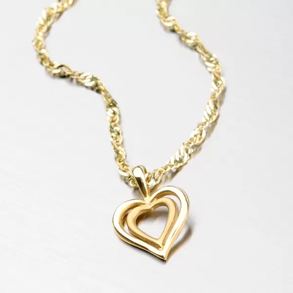 Zlaté srdíčko s lesklým a matným povrchem DZ1601