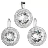 Sada šperků s krystaly Swarovski náušnice a přívěsek bílé kulaté 39108.1
