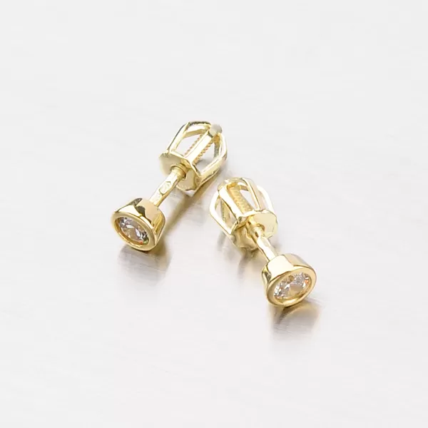 Dámské náušnice žluté zlato 585 zirkon DZ1989A-ZL