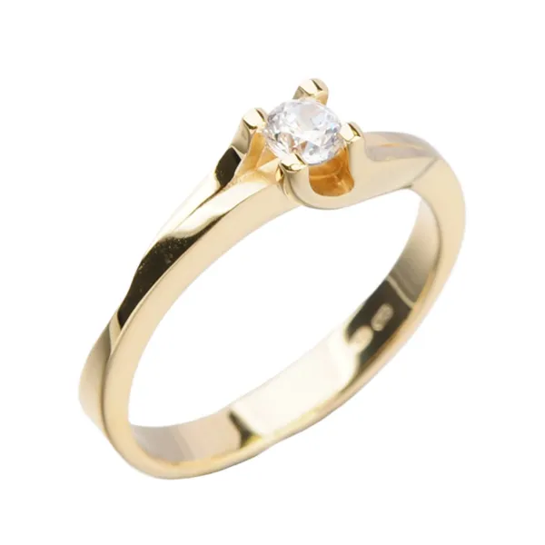 Dámský prsten žluté zlato 585/1000 zirkon DZ1854ZL