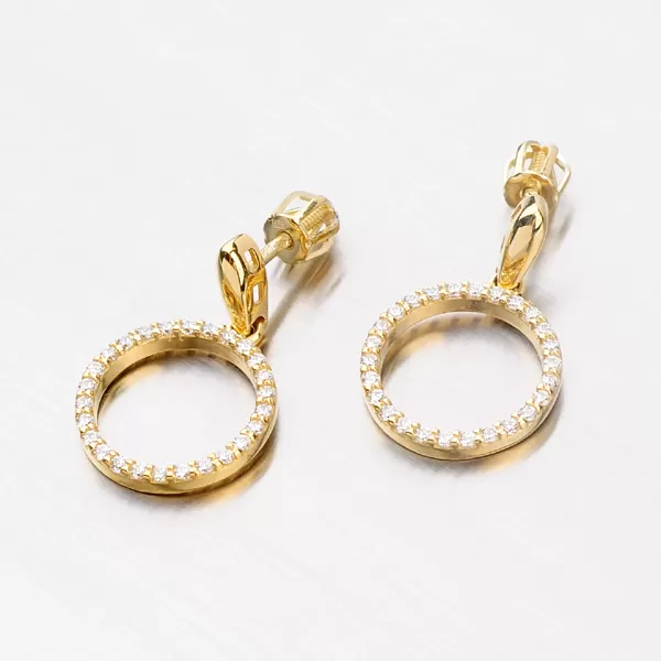 Dámské náušnice žluté zlato 585/000 zirkon DZ1979ZL