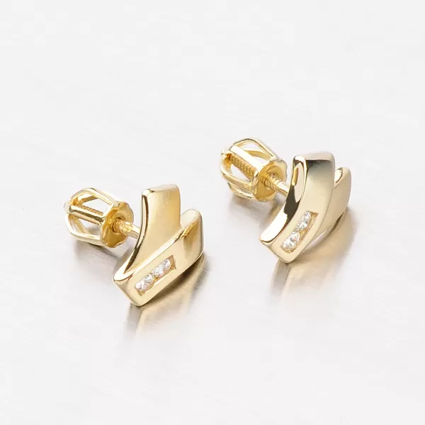 Dámské náušnice žluté zlato 585 zirkon DZ1640ZL