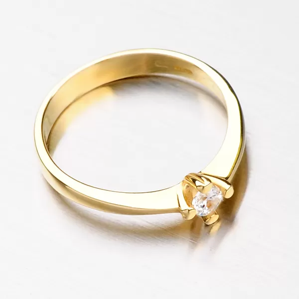 Dámský prsten žluté zlato 585/1000 zirkon DZ2089ZL