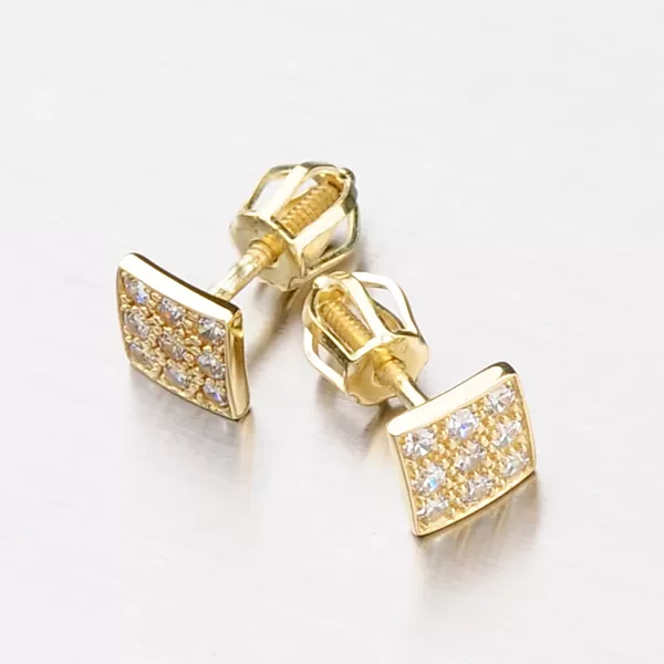 Dámské náušnice zirkony žluté zlato DZ2096-ZL-ZIR