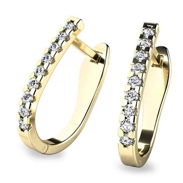 Dámské náušnice žluté zlato 585/1000 přírodní diamant 0.45 ct G/SI s topazy 10862-ZL-DIA-TPZ
