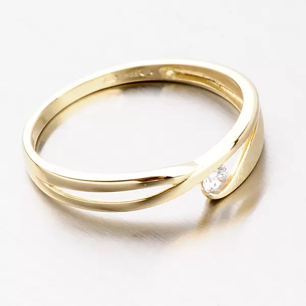 Dámský prsten zirkon žluté zlato DZ1721ZL