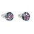 Stříbrné náušnice pecka s krystaly Swarovski mix barev kulaté 31136.4 galaxy