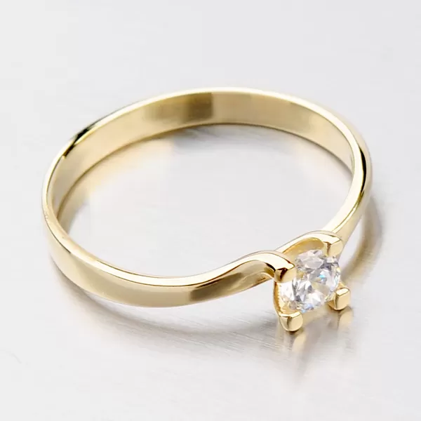 Zlatý prsten se zirkony DZ1855ZL