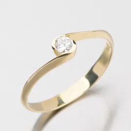 Dámský prsten žluté zlato 585/1000 zirkon DZ1914ZL