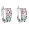 Stříbrné náušnice visací s krystaly Swarovski mix barev půlkruh 31123.3 sakura