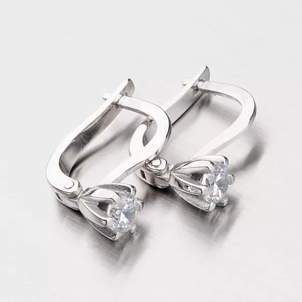 Dámské náušnice bílé zlato 585 zirkon DZ1963B