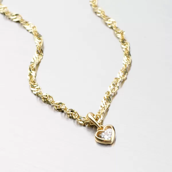 Dámský přívěsek žluté zlato 585 - srdíčko se zirkonem DZ1943ZL
